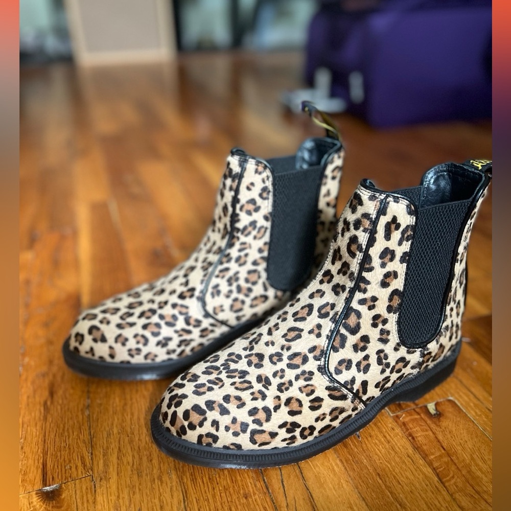 Dr. Martens Leopard Print Chelsea Boot furry